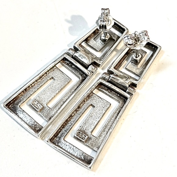 Vintage Sterling Silver Versace Hinge Earrings - Picture 4 of 7